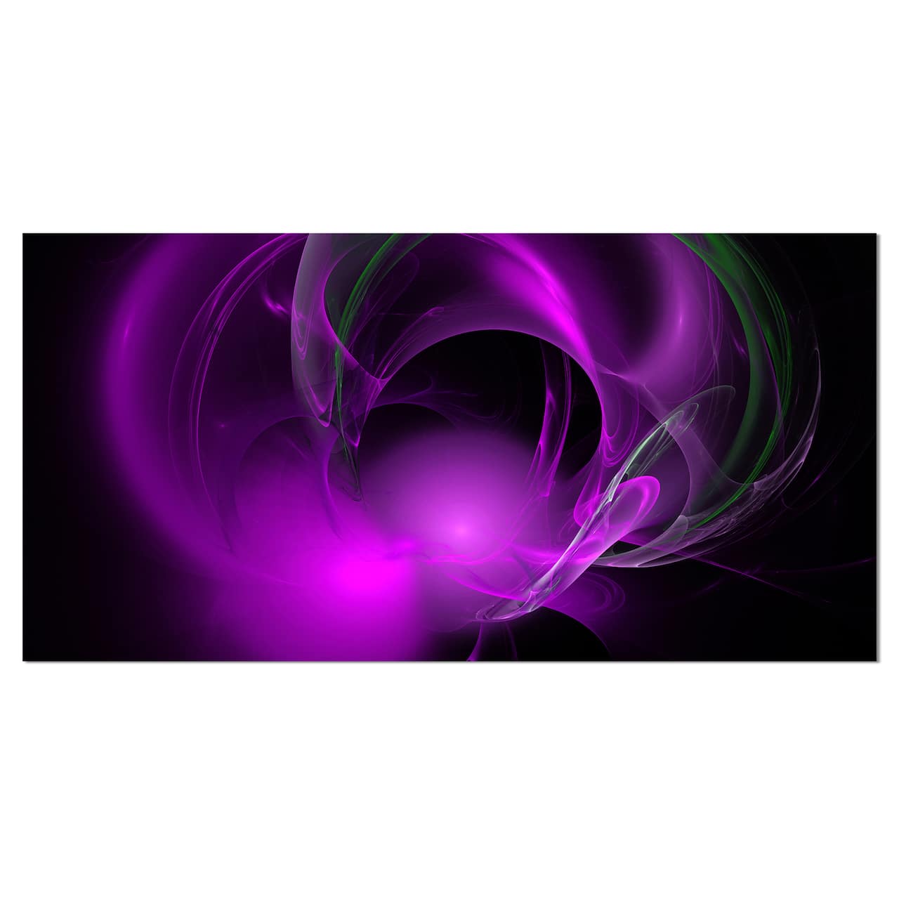Designart - Purple Fractal Galactic Nebula - Abstract Wall Art Canvas